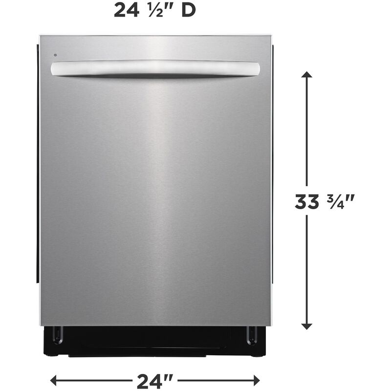 Frigidaire 24 in. Top Control Dishwasher with 49 dBa Sound Level & 3rd Rack - Stainless Steel, , hires