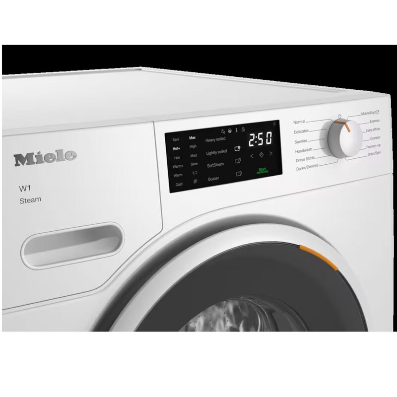 Miele 24 in. 2.26 cu. ft. Smart Stackable Front Load Washer with Sanitize & Steam Cycle - Lotus White, , hires