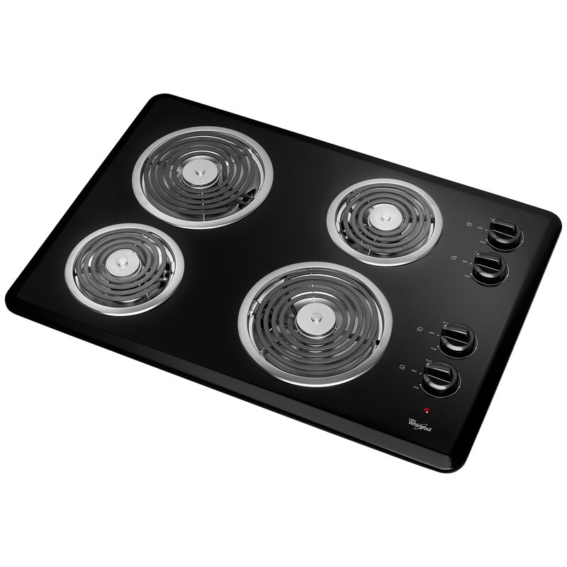 Whirlpool 30 in. 4-Burner Electric Cooktop with Simmer Burner - Black, Black, hires