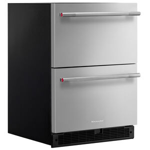 KitchenAid 24 in. 4.4 cu. ft. Double Refrigerator Drawers - Stainless Steel, , hires