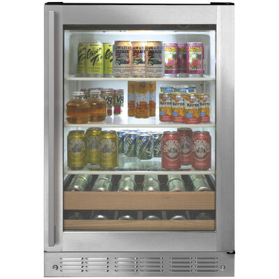 Monogram 24 in. 5.5 cu. ft. Built-In/Freestanding Beverage Center with Pull-Out Shelves & Digital Control - Stainless Steel | ZDBR240NBS