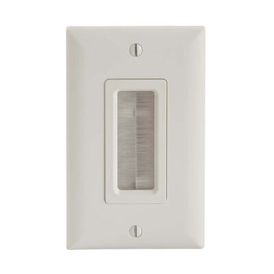 Sanus Systems Cable Management Brush Wall Plate - White | SA-IWCM1-WH