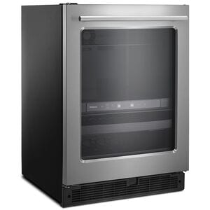 Whirlpool 24 in. 5.2 cu. ft. Beverage Center with 14 Bottle Wine Storage, Dual Zone & Digital Control - Stainless Steel, , hires