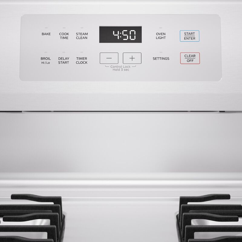 Midea 30 in. 6.1 cu. ft. Gas Range with 4 Sealed Burners - White, White, hires