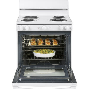 GE 30 in. 5.0 cu. ft. Oven Freestanding Electric Range with 4 Coil Burners - White, White, hires