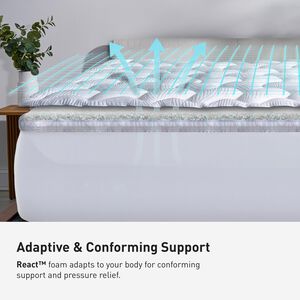 BEDGEAR React Pro Performance Mattress Topper - Twin XL Size, , hires