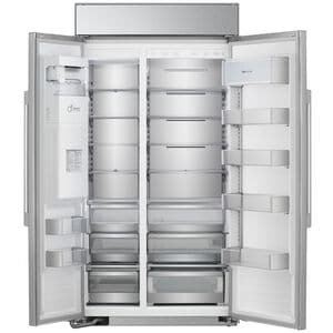 Signature Kitchen Suite 42 in. 25.6 cu. ft. Built-In Smart Counter Depth Side by Side Refrigerator with Ice & Water Dispenser - Stainless Steel, , hires