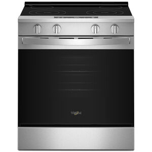 Whirlpool 30 in. 5.3 cu. ft. Smart Air-Fry Electric Range with Radiant Burners - Stainless Steel, , hires