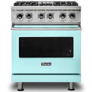 Viking 5 Series 30 in. 4.7 cu. ft. Convection Oven Freestanding Dual Fuel Range with 4 Sealed Burners - Bywater Blue, , hires
