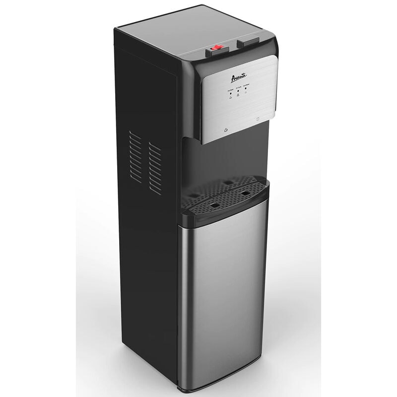 Avanti 12 in. Freestanding Hot & Cold Water Dispenser with Child Safety Guard - Stainless Steel with Black Cabinet, , hires