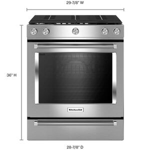 KitchenAid 30 in. 5.8 cu. ft. Oven Slide-In Gas Range with 5 Sealed Burners - Stainless Steel, , hires