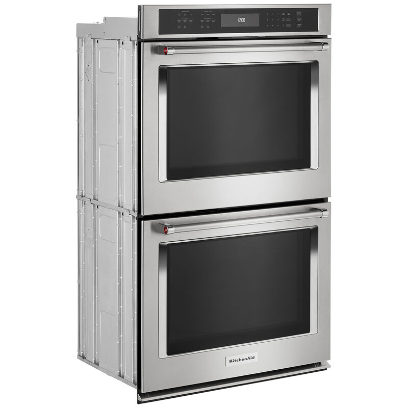 KitchenAid 30" 10.0 Cu. Ft. Electric Double Wall Oven with True European Convection & Self Clean - Stainless Steel, Stainless Steel, hires