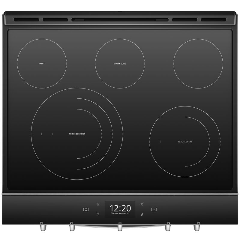 Whirlpool 30 in. 6.4 cu. ft. Smart Convection Oven Slide-In Electric Range with 5 Smoothtop Burners - Stainless Steel, Stainless Steel, hires