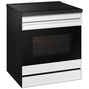 Samsung Bespoke 30 in. 6.3 cu. ft. Smart Air Fry Standard Convection Slide-In Electric Range with 4 Induction Burners - White Glass, , hires