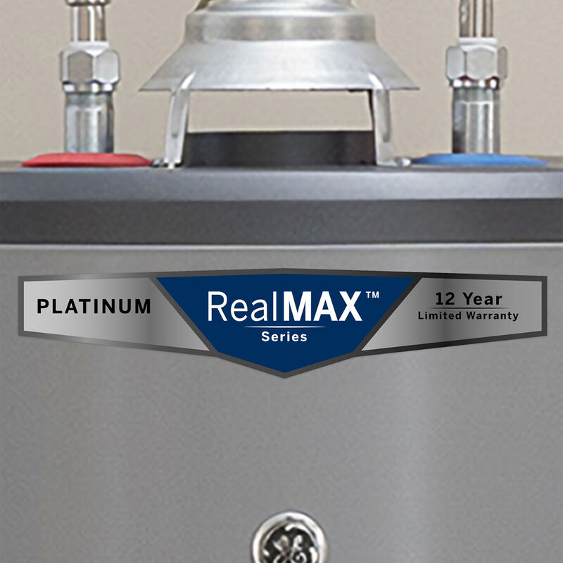 GE RealMax Platinum Natural Gas 40 Gallon Short Water Heater with 12-Year Parts Warranty, , hires