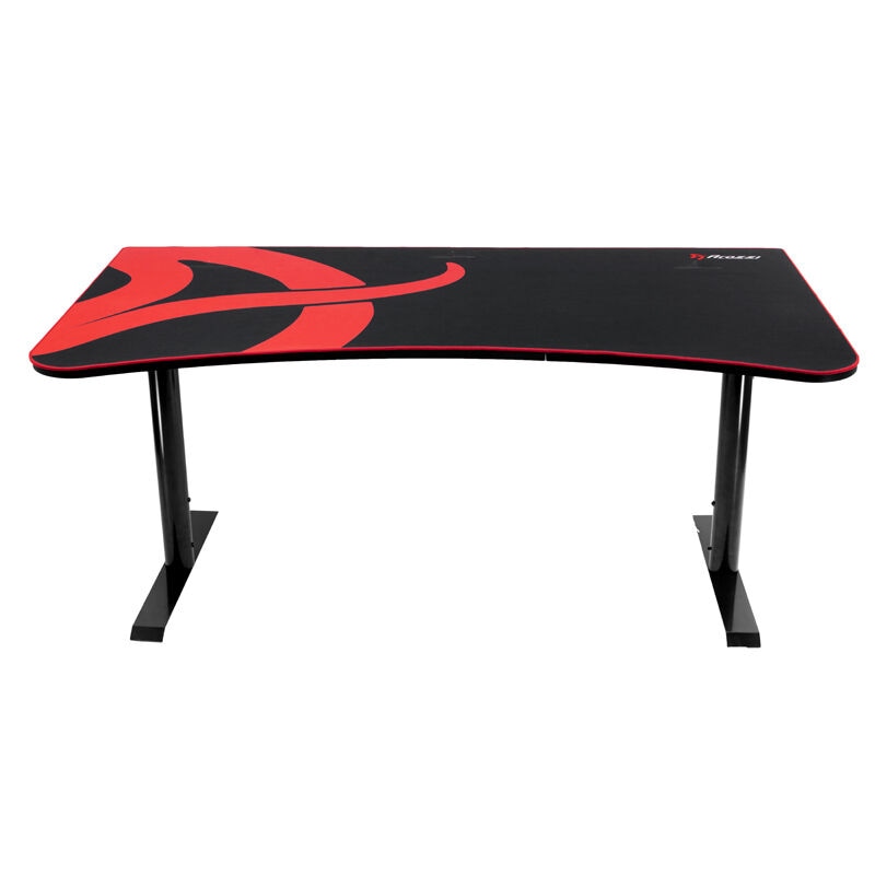 Arozzi Arena Ultra Curved Gaming Desk with Full-Surface Mouse Pad, Adjustable Height & Cable Management - Red and Black, , hires