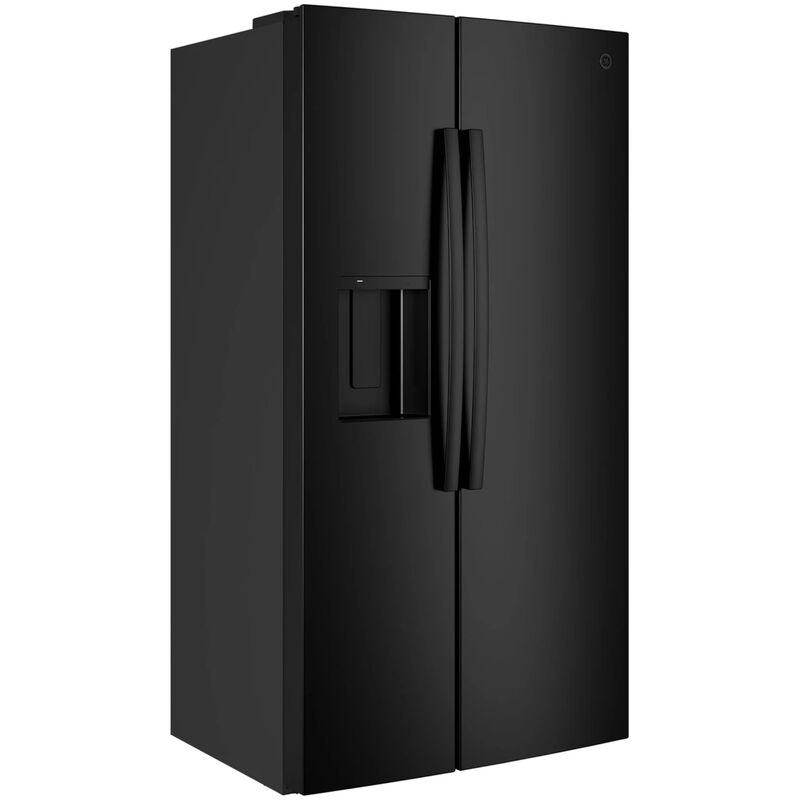 GE 36 in. 23.6 cu. ft. Counter Depth Side-by-Side Refrigerator with Ice & Water Dispenser - Black, Black, hires