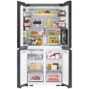 Samsung Bespoke 36 in. 22.8 cu. ft. Smart Counter Depth 4-Door French Door Refrigerator with Internal Water Autofill Pitcher - White Glass, White Glass, hires