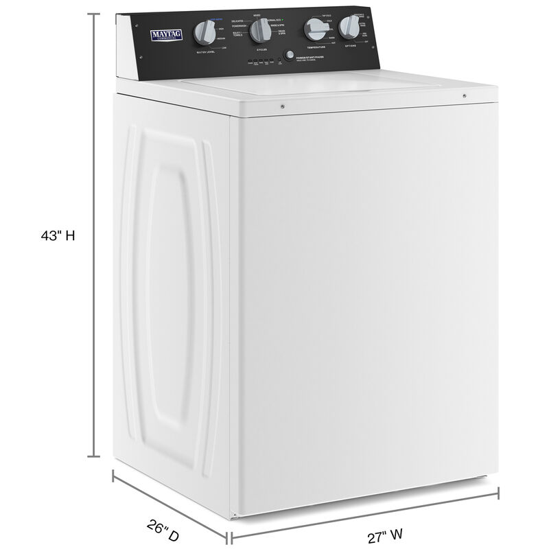 Maytag 27 in. 3.5 cu. ft. Top Load Washer with Agitator - White, , hires