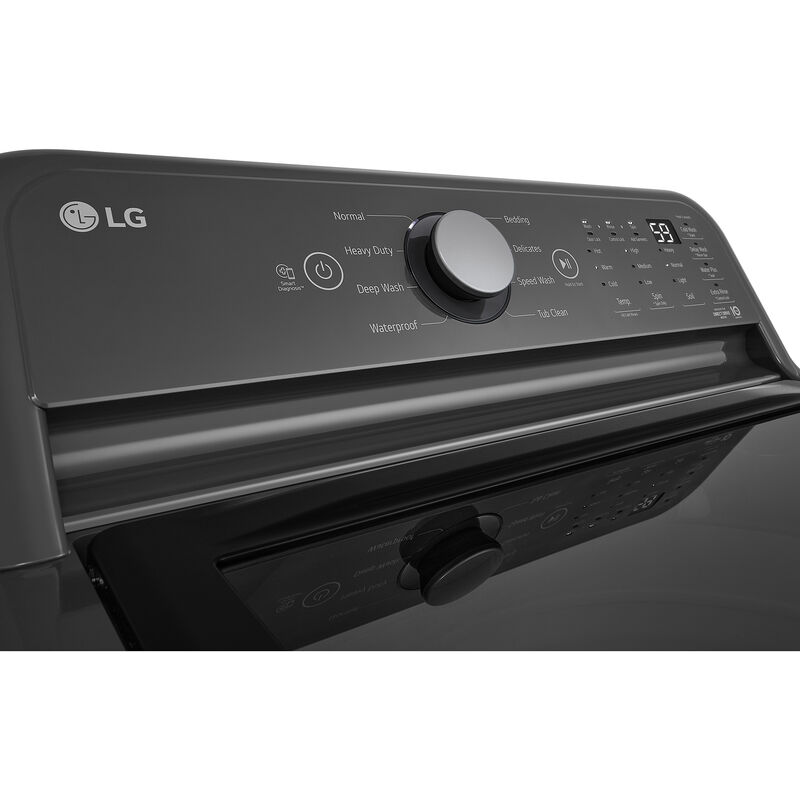 LG 27 in. 5.0 cu. ft. Top Load Washer with Speed Wash Cycle, SlamProof Glass Lid & True Balance Anti-Vibration System - Middle Black, Middle Black, hires