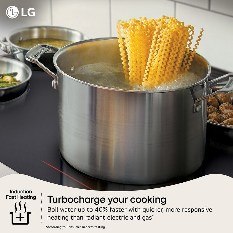 LG InstaView 30 in. 6.3 cu. ft. Smart Air-Fry True European Convection Slide-In Electric Range with 4 Induction Burners & 1 Radiant Burner - PrintProof Stainless Steel, , hires