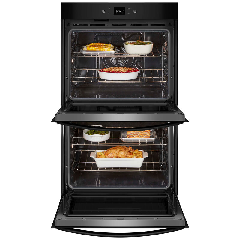 Whirlpool 27 in. 8.6 cu. ft. Smart Top Control Electric Double Wall Oven with Standard Convection - Black, , hires