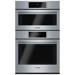 Bosch Benchmark Series 30" 6.0 Cu. Ft. Electric Double Wall Oven with True European Convection & Self Clean - Stainless Steel, , hires