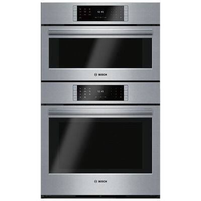 Bosch Benchmark Series 30" 6.0 Cu. Ft. Electric Double Wall Oven with True European Convection & Self Clean - Stainless Steel | HSLP751UC