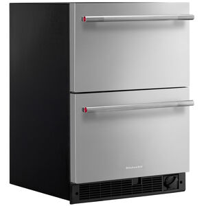 KitchenAid 24 in. 4.3 cu. ft. Double Refrigerator & Freezer Drawers - Stainless Steel, , hires