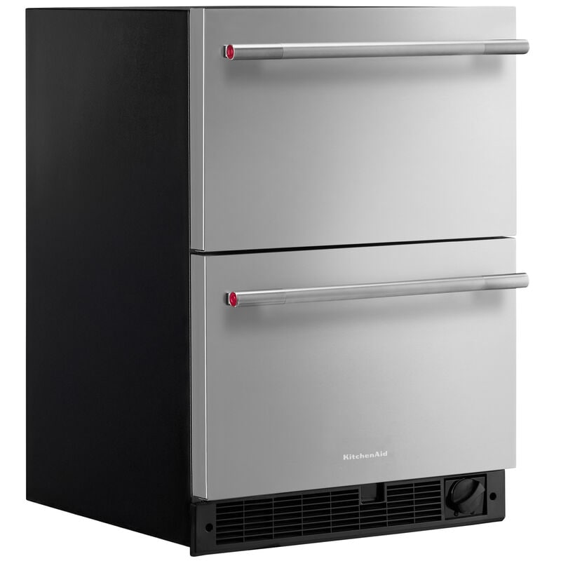 KitchenAid 24 in. 4.3 cu. ft. Double Refrigerator & Freezer Drawers - Stainless Steel, , hires