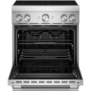 KitchenAid Commercial-Style 30 in. 4.1 cu. ft. Air-Fry True European Convection Electric Range with 4 Induction Burners - Stainless Steel, , hires