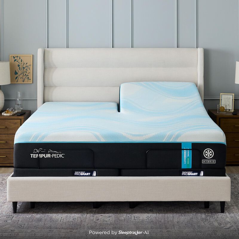 Tempur-Pedic LuxeBreeze 2.0 Medium Hybrid Split Head King Size Mattress, , hires