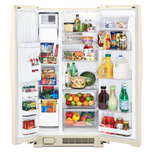 Whirlpool 33" 21.4 Cu. Ft. Side by Side Refrigerator with Filtered Ice & Water Dispenser - Biscuit, Biscuit, hires