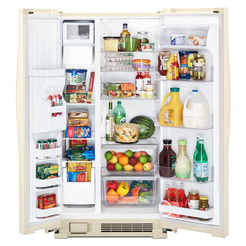 Whirlpool 33" 21.4 Cu. Ft. Side by Side Refrigerator with Filtered Ice & Water Dispenser - Biscuit, Biscuit, hires