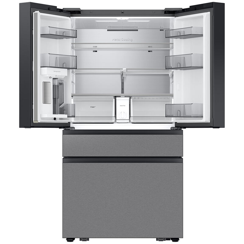 Samsung Bespoke 36 in. 22.5 cu. ft. Smart Counter Depth 4-Door French Door Refrigerator with AI Family Hub+, Beverage Center & Internal Water Autofill Pitcher - Charcoal Glass & Stainless Steel, , hires