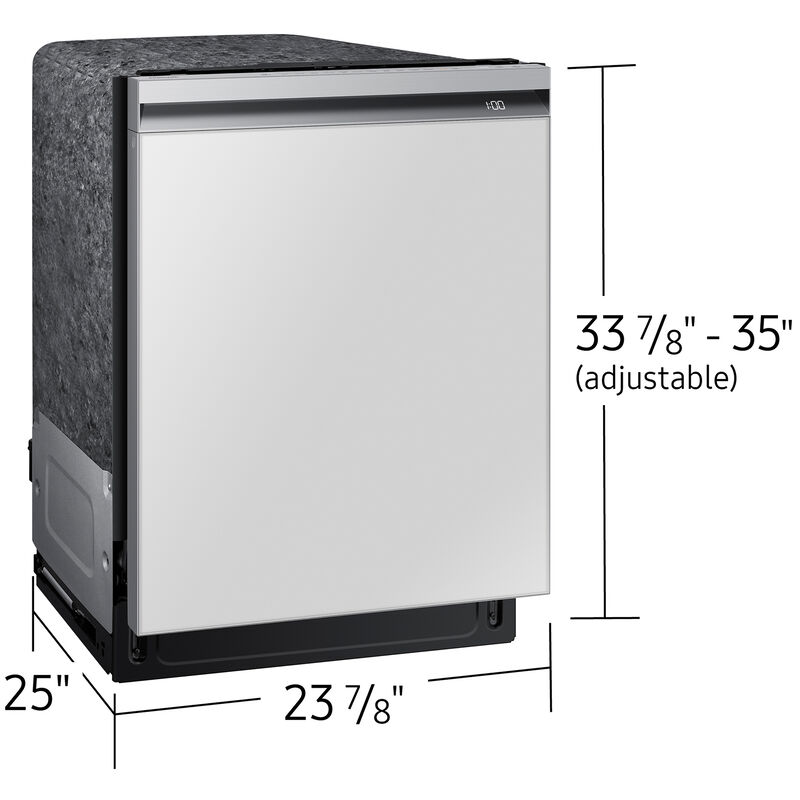 Samsung Bespoke 24 in. Top Control Smart Dishwasher with 42 dBa Sound Level, 3rd-Rack, Smart Dry & Pocket - White Glass, White Glass, hires