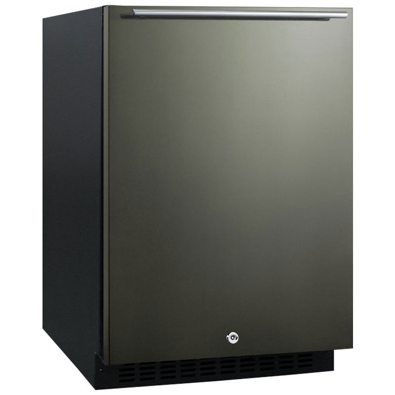 Summit 24 in. 4.8 cu. ft. Left-Hinged Undercounter Refrigerator - Black Stainless, , hires