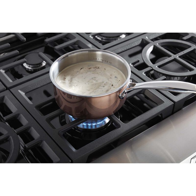 KitchenAid 48 in. 6-Burner Natural Gas Rangetop with Griddle & Simmer - Stainless Steel, , hires