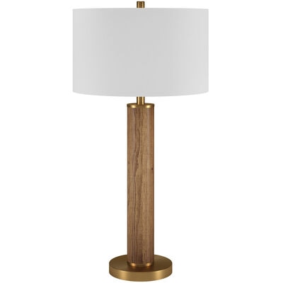 Hudson & Canal Harlow Table Lamp - Rustic Oak/Brass | TL1617