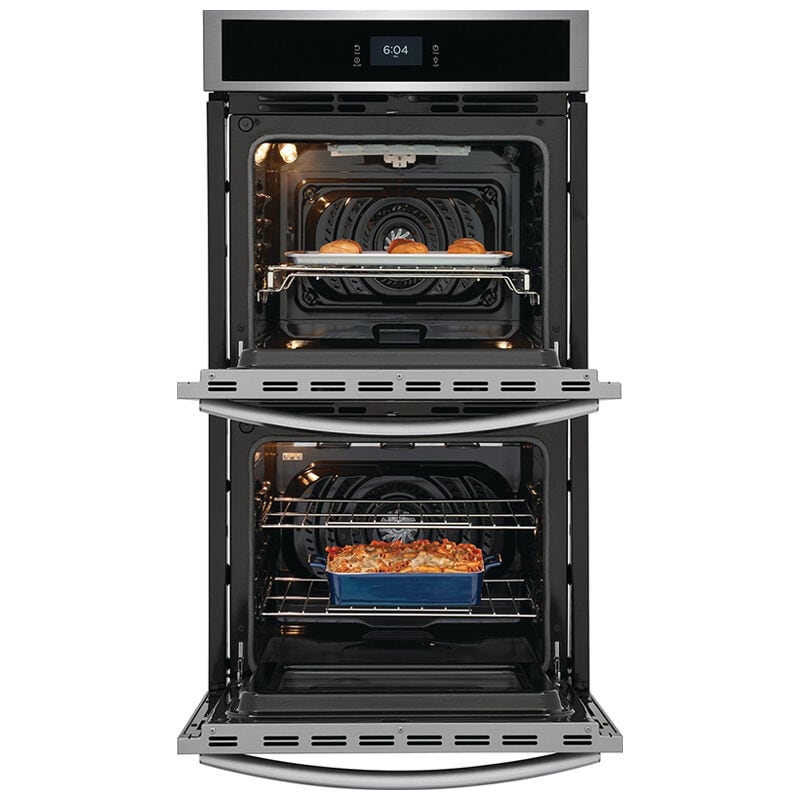 Frigidaire Gallery 27 in. 7.6 cu. ft. Top Control SteamElectric Double Wall Oven with True European Convection - Stainless Steel, Stainless Steel, hires
