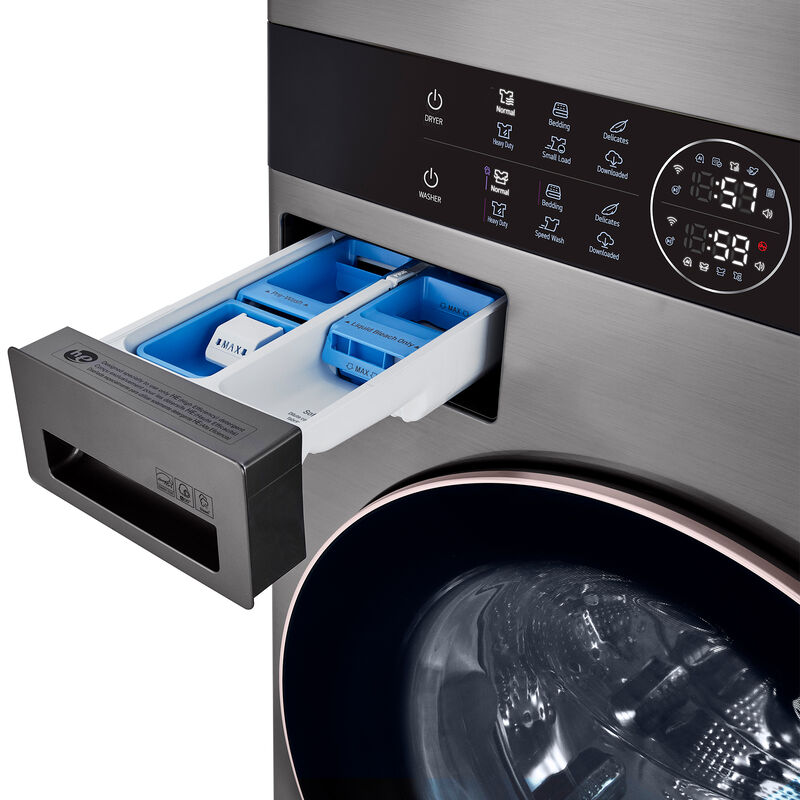 LG 27 in. WashTower with 4.5 cu. ft. Washer with 6 Wash Programs & 7.4 cu. ft. Electric Dryer with 6 Dryer Programs, Sensor Dry & Wrinkle Care - Graphite Steel, Graphite Steel, hires