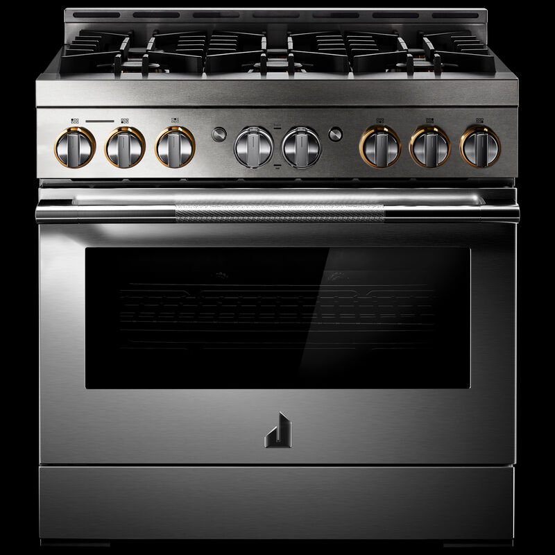 JennAir Rise Series 36 in. 5.1 cu. ft. Smart True European Convection Gas Range with 6 Sealed Burners - Stainless Steel, , hires