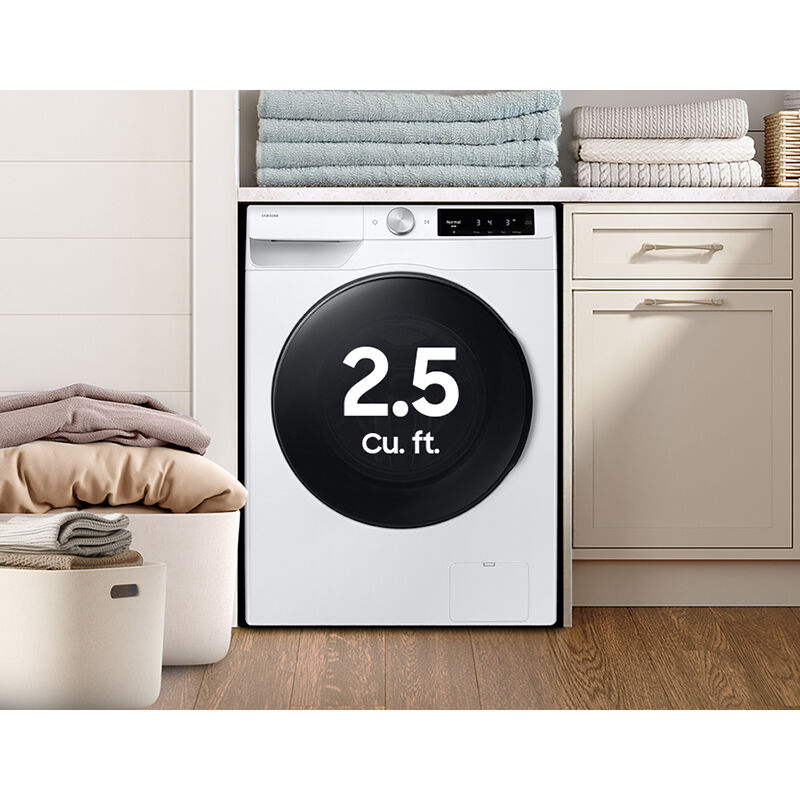 Samsung 24 in. 2.5 cu. ft. Smart Stackable Front Load Washer with Vibration Reduction Technology+, Sanitize & Steam Wash Cycle - White, , hires