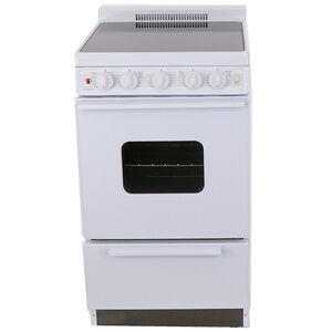 Premier 20 in. 2.4 cu. ft. Oven Freestanding Electric Range with 4 Smoothtop Burners - White, , hires