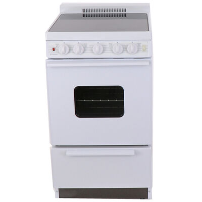 Premier 20 in. 2.4 cu. ft. Oven Freestanding Electric Range with 4 Smoothtop Burners - White | EAS2X0OP