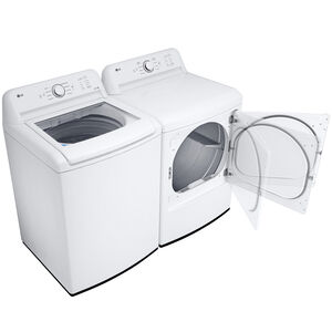 LG 27 in. 4.1 cu. ft. Top Load Washer with 4-Way Agitator, Slam Proof Glass Lid & True Balance Anti-Vibration System - White, White, hires