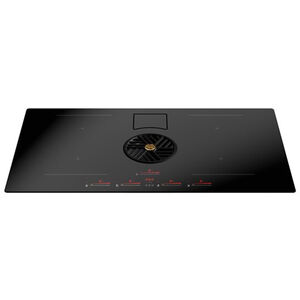 Bertazzoni Professional Series 36 in. 4-Burner Induction Cooktop with Downdraft - Black Glass, , hires