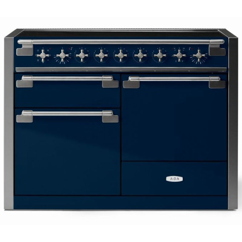 AGA Elise Series 48 in. 6.0 cu. ft. True European Convection Double Oven Electric Range with 5 Induction Burners - Indigo, , hires