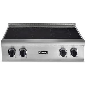 Viking 5 Series 30 in. 4-Burner Electric Rangetop with Simmer Burner & Power Burner - Stainless Steel, , hires