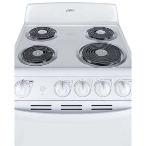 Summit 20 in. 2.3 cu. ft. Electric Range with Coil Burners - White, , hires